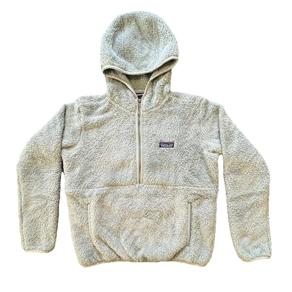 Patagonia Los Gatos Hooded 1/2 Zip Women's S Blue Sherpa Fleece Sweatshirt 25245